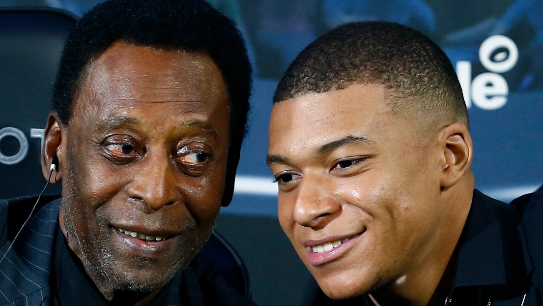 Pelé et Kylian Mbappé