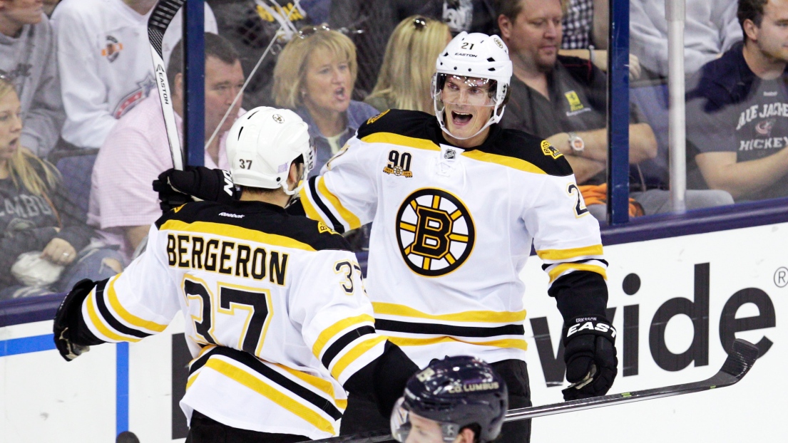 Loui Eriksson et Patrice Bergeron