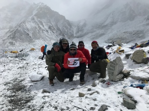 François et Benoit Duplessis, Jean Thibault, Martin Pilote et Frédérique Germain Mont Everest