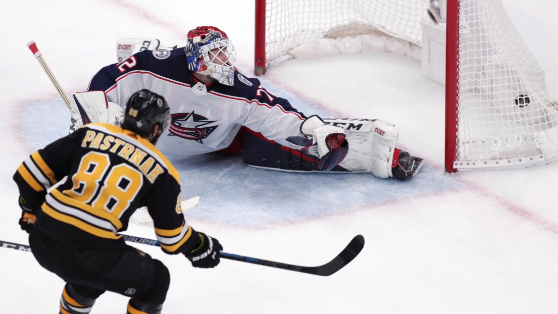 David Pastrnak et Sergei Bobrovsky