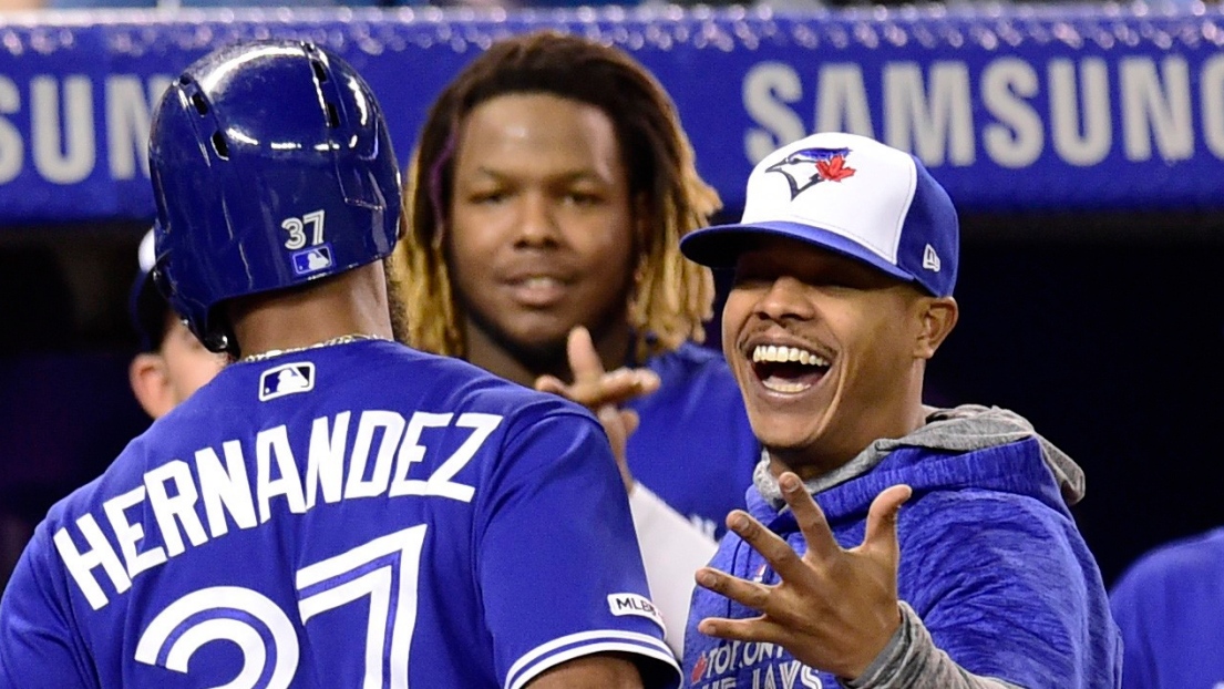 Teoscar Hernandez, Vladimir Guerrero fils et Marcus Stroman