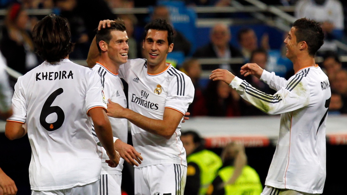 Sami Khedira, Gareth Bale, Alvaro Arbeloa et Cristiano Ronaldo du Real Madrid