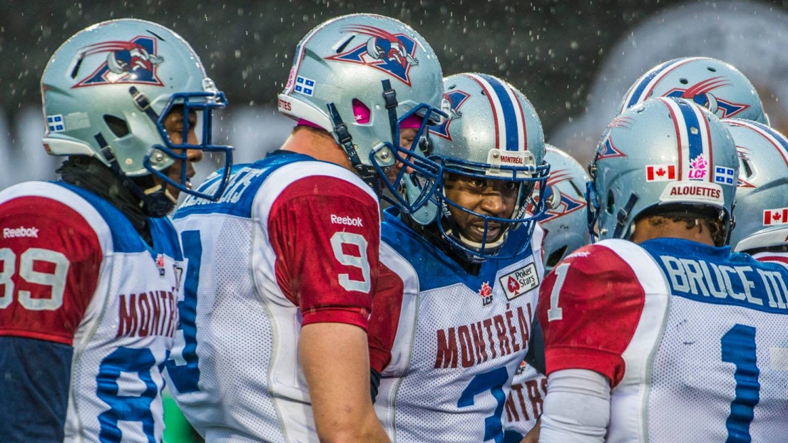 Duron Carter, Éric Deslauriers, Troy Smith et Arland Bruce des Alouettes