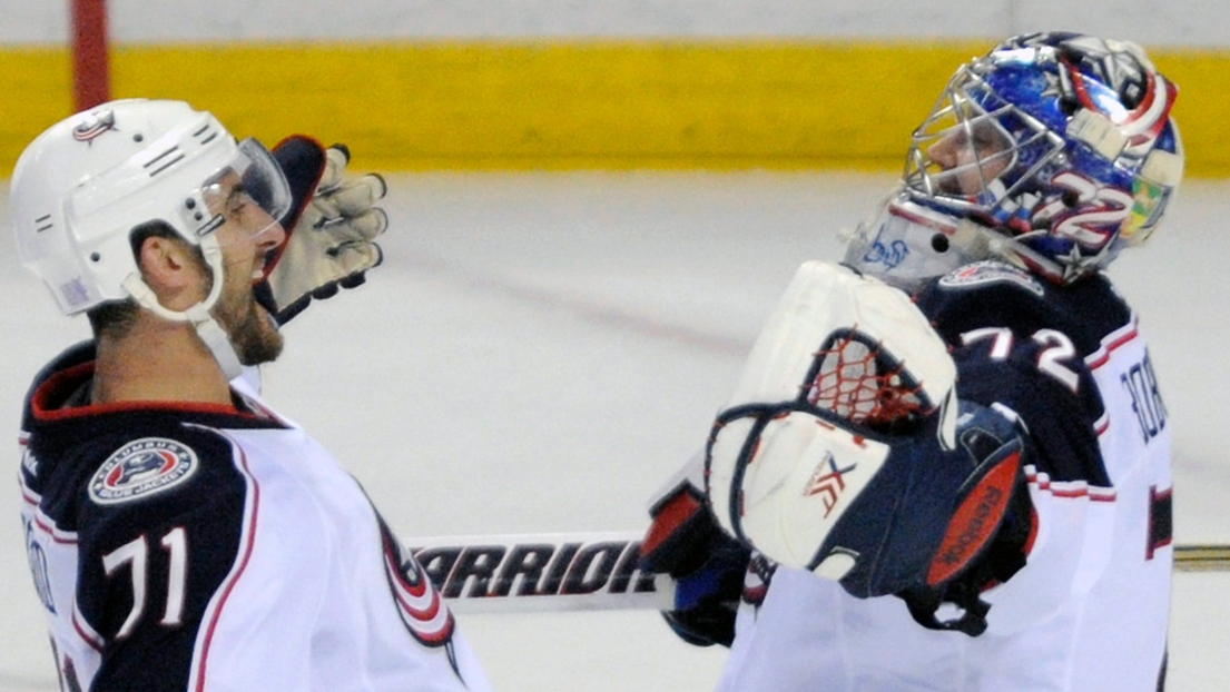 Nick Foligno et Sergei Bobrovsky