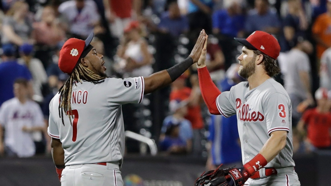 Maikel Franco et Bryce Harper