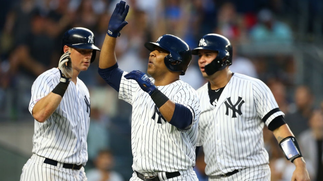 Edwin Encarnacion, DJ LeMahieu et Gary Sanchez