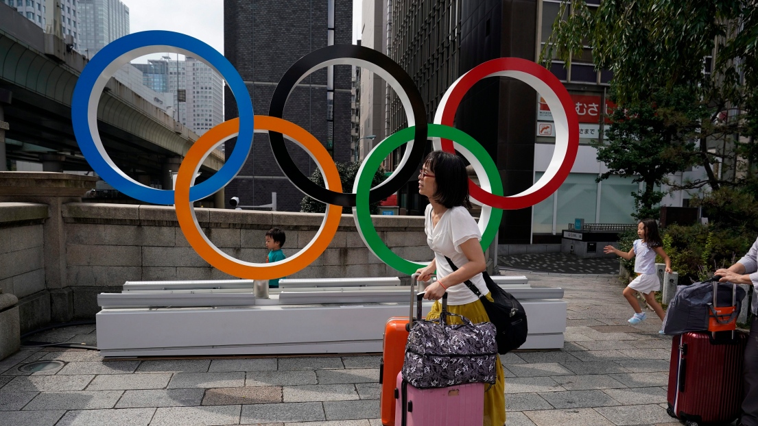 Les anneaux olympiques à Tokyo