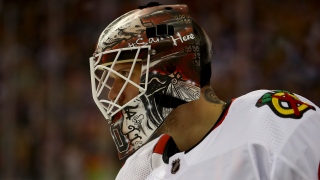 Robin Lehner avec les Blackhawks