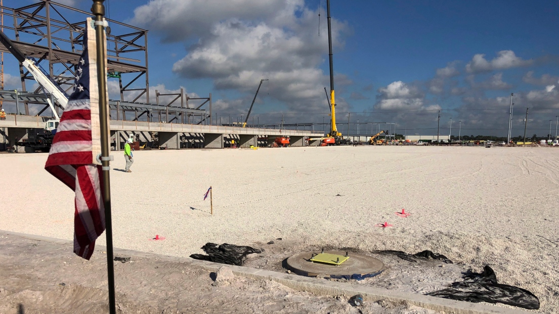 Le stade de l'Inter Miami en construction