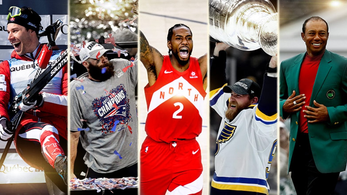 Alex Harvey, Julian Edelman, Kawhi Leonard, Ryan O’Reilly et Tiger Woods