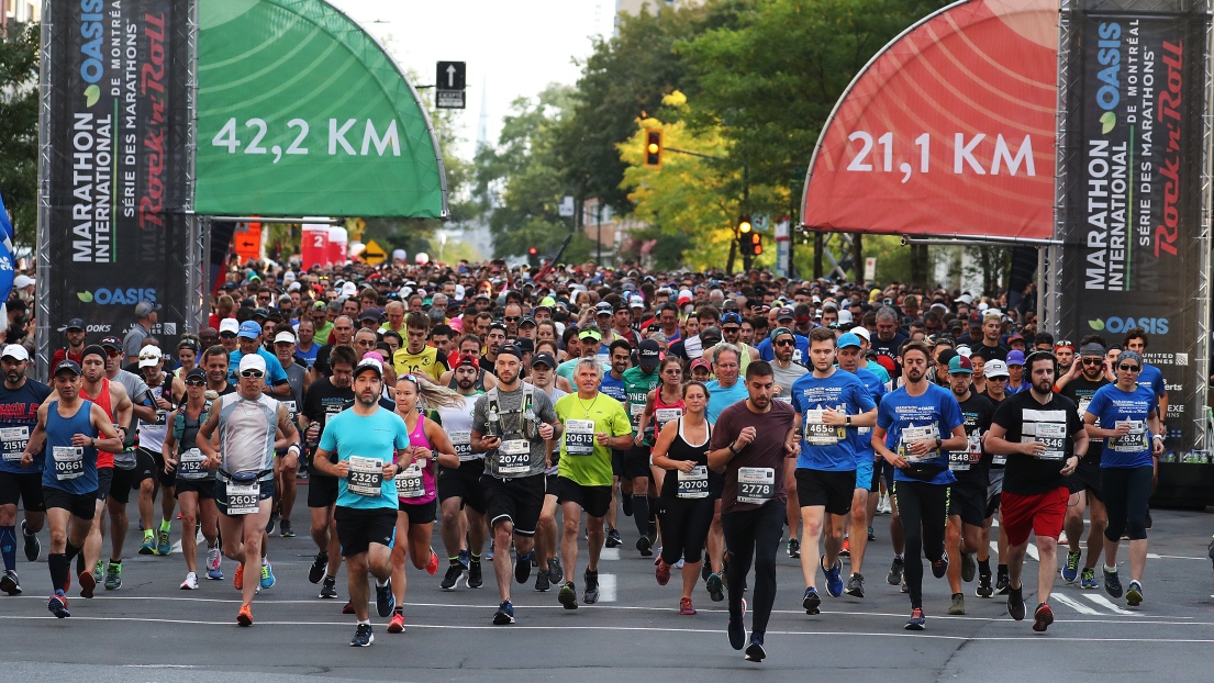 Le départ du Marathon de Montréal 2019