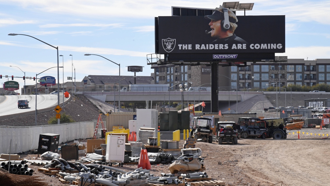 Le site du futur stade des Raiders de Las Vegas