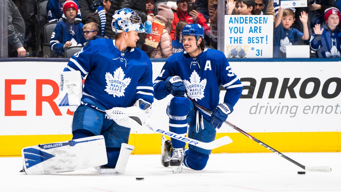 Frederik Andersen et Auston Matthews