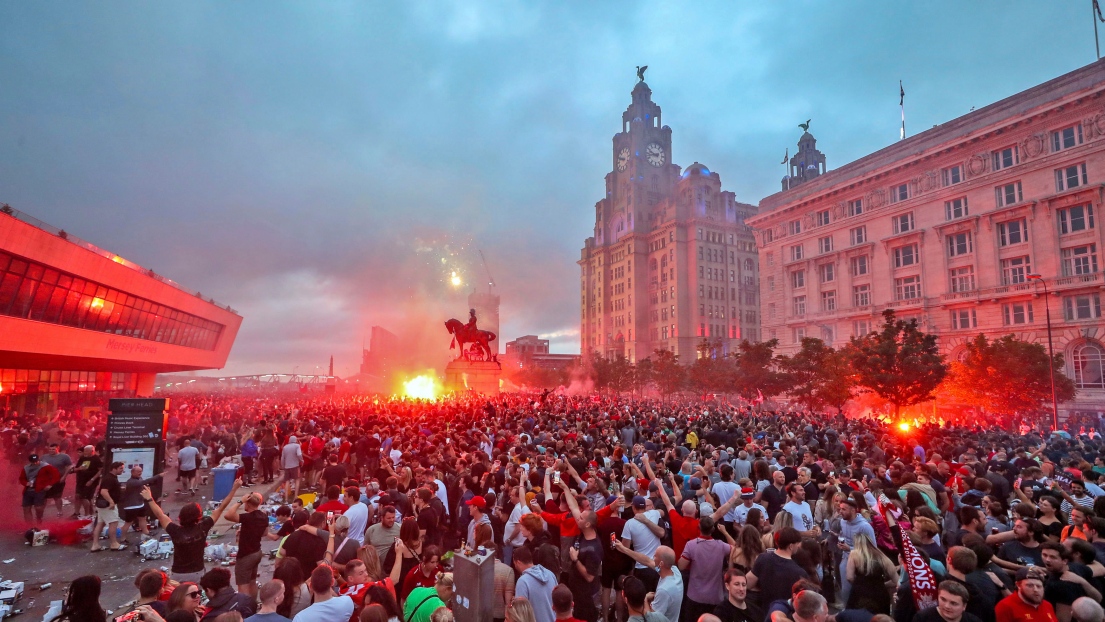 Célébrations des partisans à Liverpool