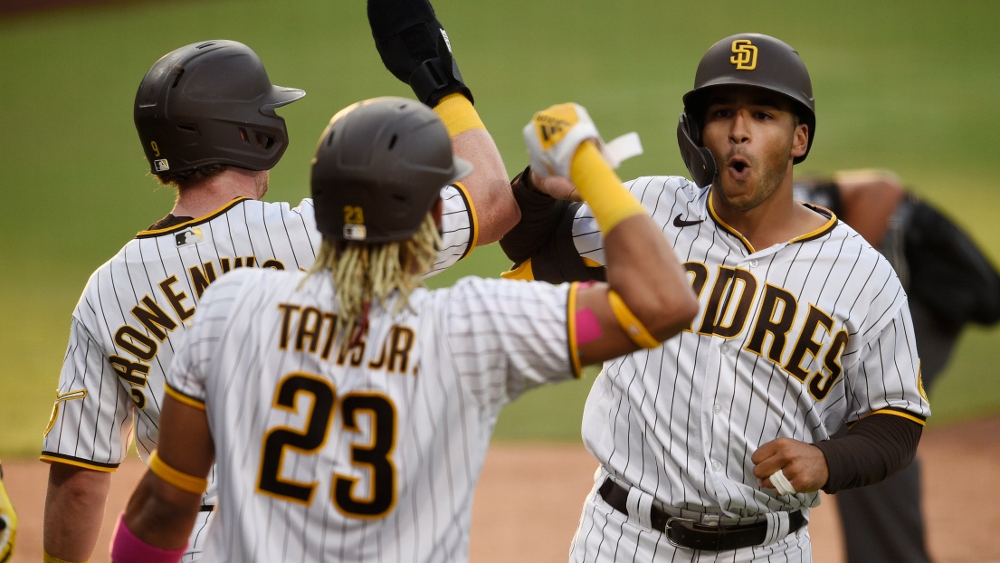 Jake Cronenworth, Fernando Tatis Jr. et Trent Grisham