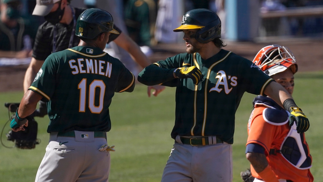 Marcus Semien et Chad Pinder