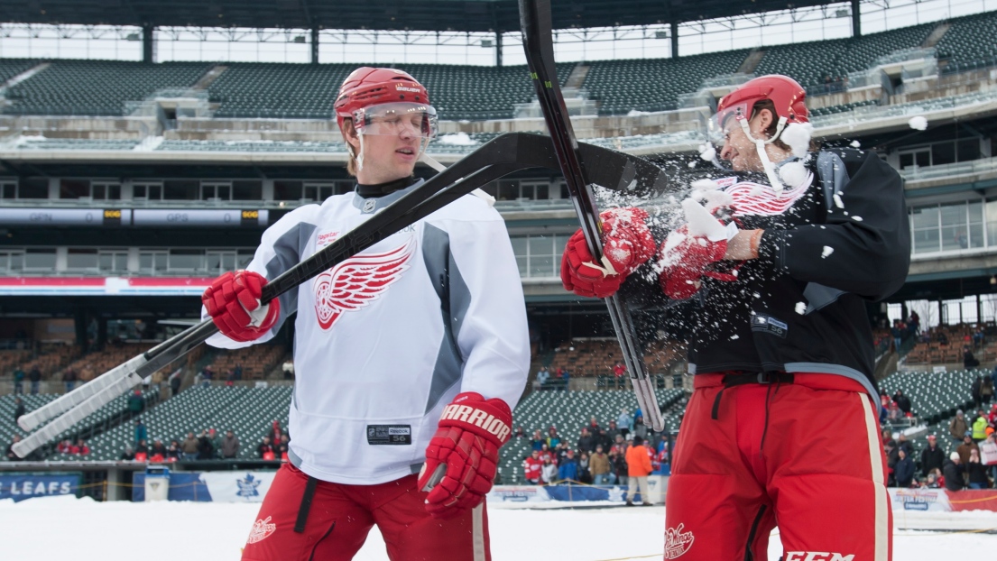 Justin Abdelkader et Brendan Smith