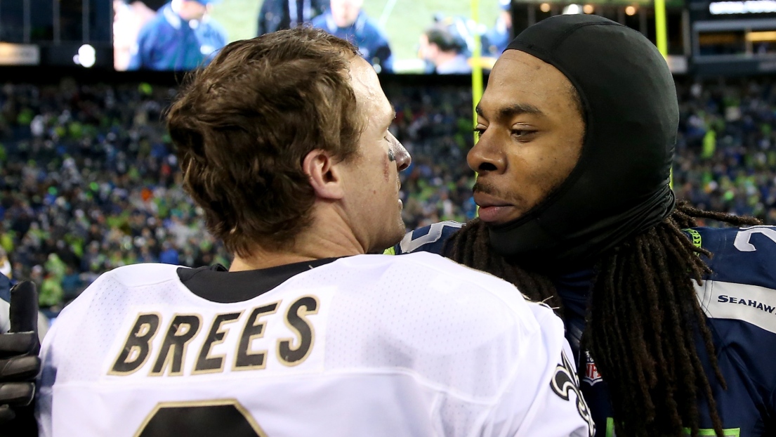 Drew Brees et Richard Sherman 