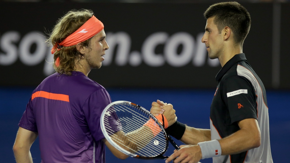 Lukas Lacko et Novak Djokovic