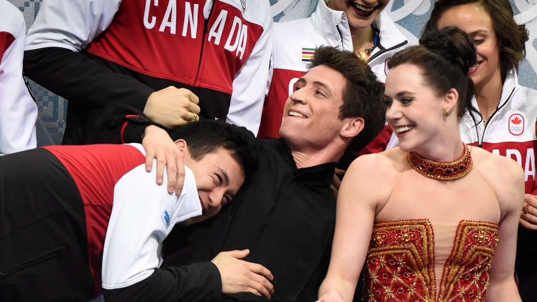 Patrick Chan, Scott Moir et Tessa Virtue