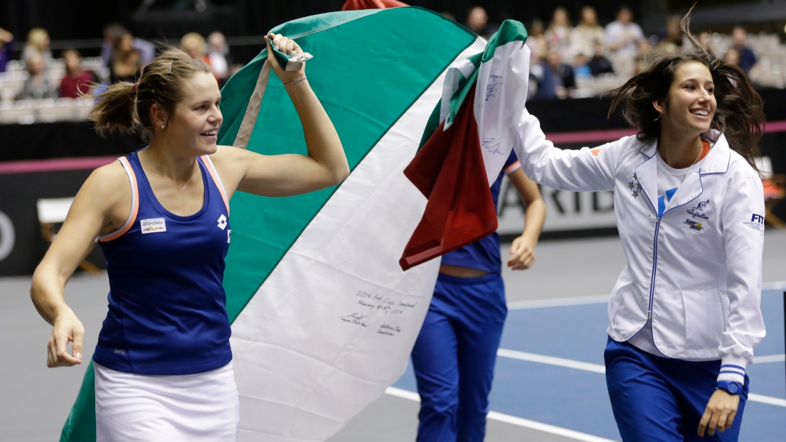 Karin Knapp et Nastassja Burnett de l'équipe d'Italie de Fed Cup