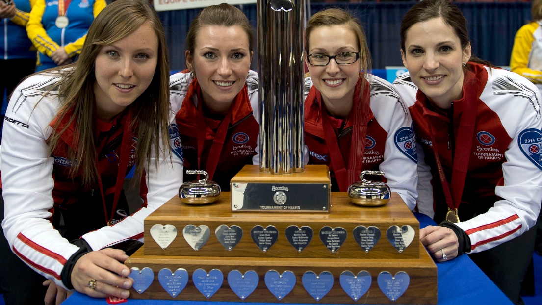 Rachel Homan, Emma Miskew, Alison Kreviazuk et Lisa Weagle