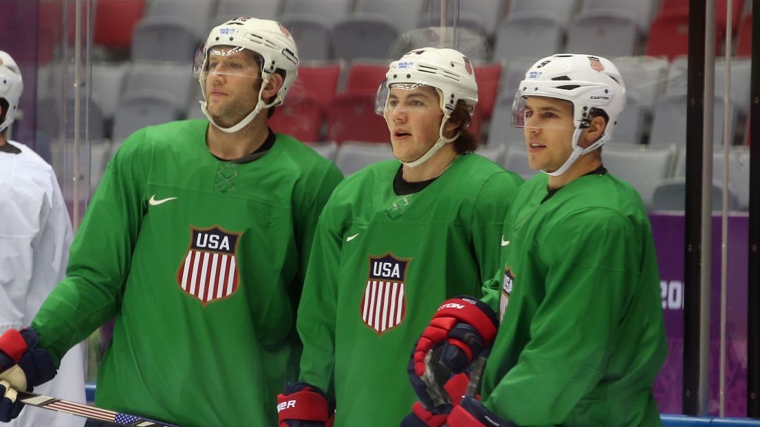 David Backes, T.J. Oshie et Zach Parise