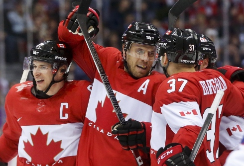 Sidney Crosby, Shea Weber et Patrice Bergeron