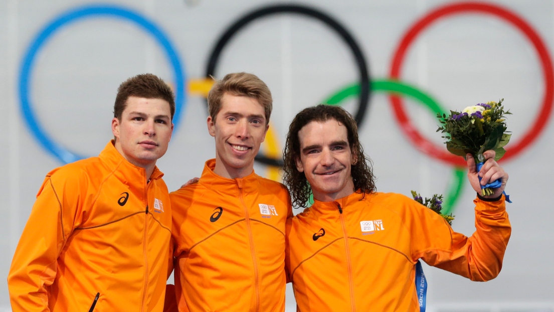 Sven Kramer, Jorrit Bergsma et Bob de Jong