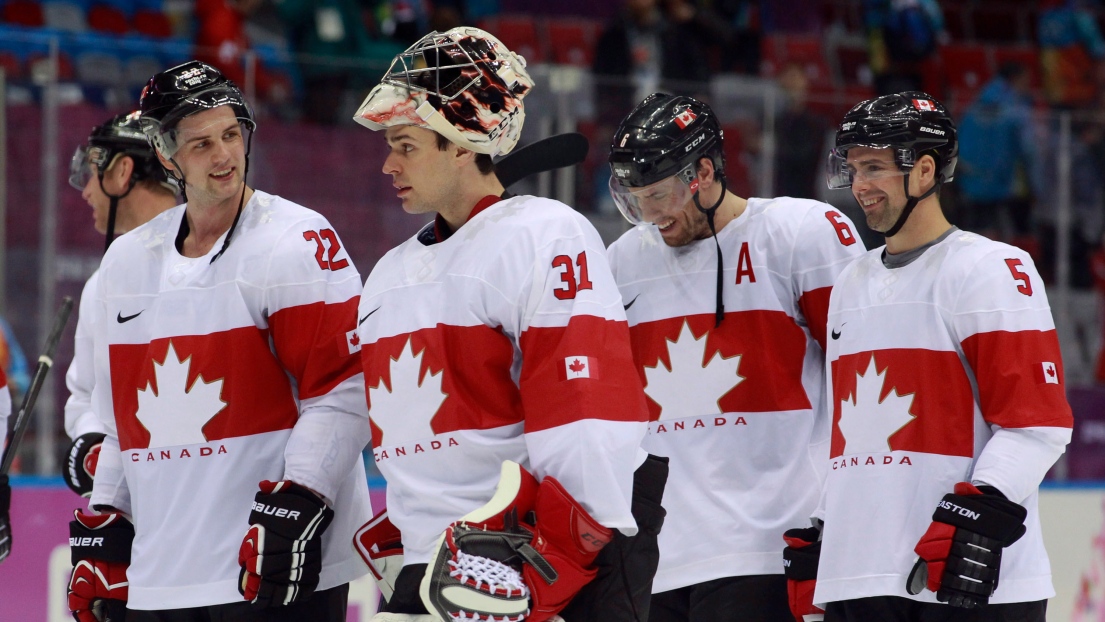 Jamie Benn, Carey Price, Shea Weber et Dan Hamhuis