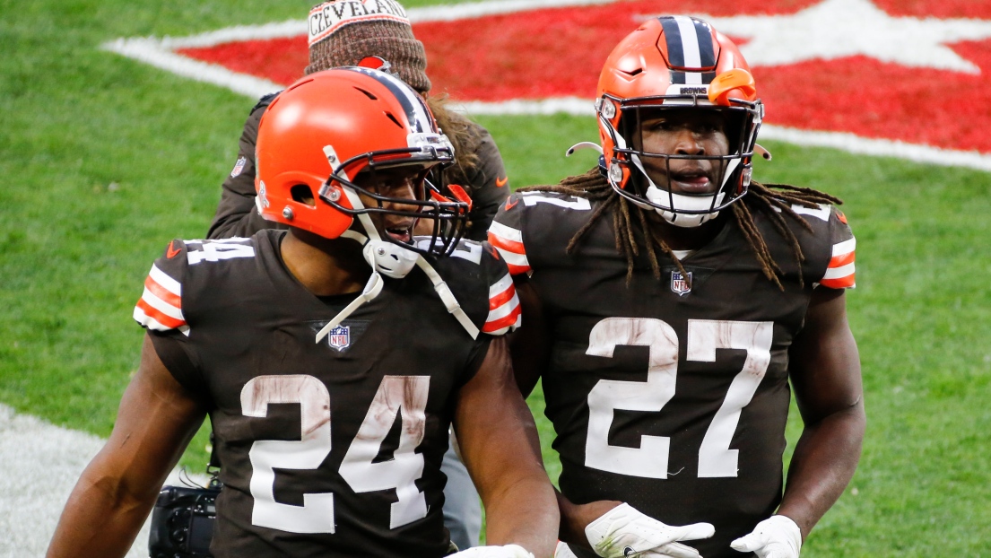 Nick Chubb et Kareem Hunt