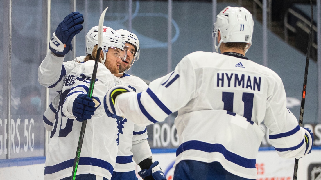 Zach Hyman, William Nylander et John Tavares